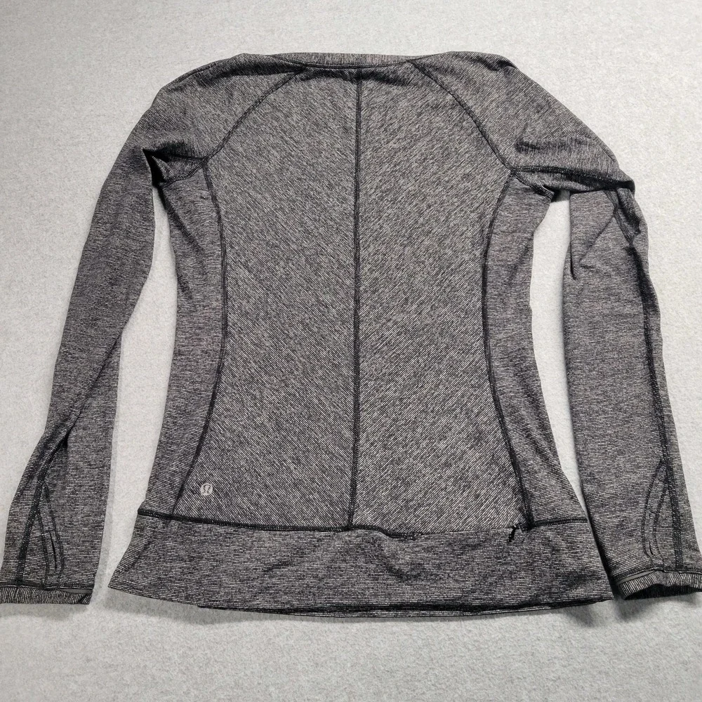 Lululemon Womens Size 10 Space Dye Striped Long Sleeve Athletic Top Thumbholes
